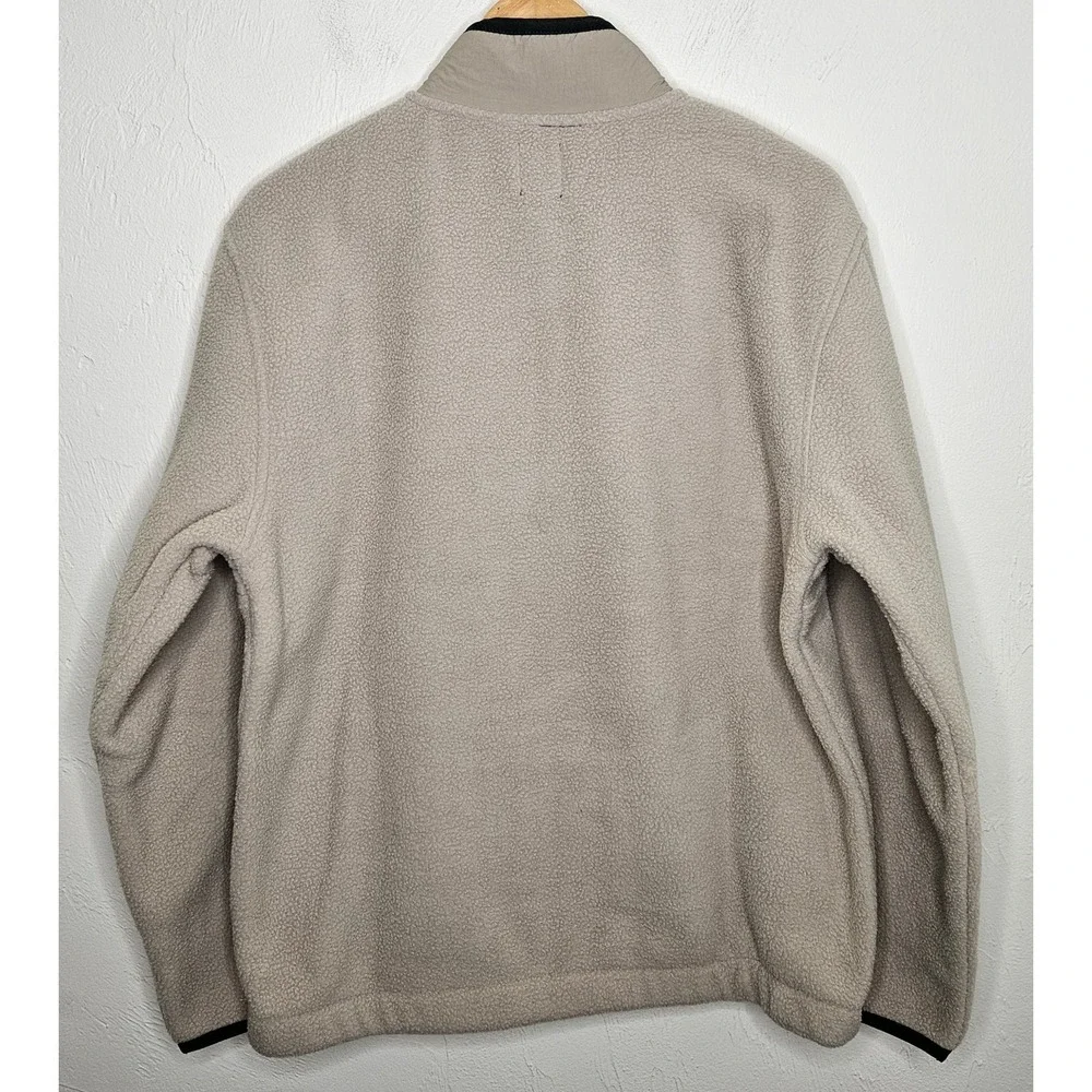 *NEW w/Tags GAP Men's Size Medium Half Zip Fleece Pullover Beige/Quail Pockets - Picture 3 of 8